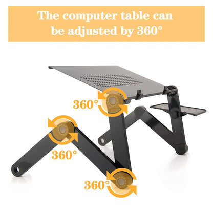 Adjustable Laptop Desk Stand For TV Bed Sofa PC Notebook Table With Mouse Pad